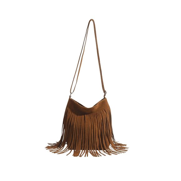 Fringe Crossbody Tote Bags Boho Tassel Hobo Shoulder Bag Brown :') - Picture 1 of 6
